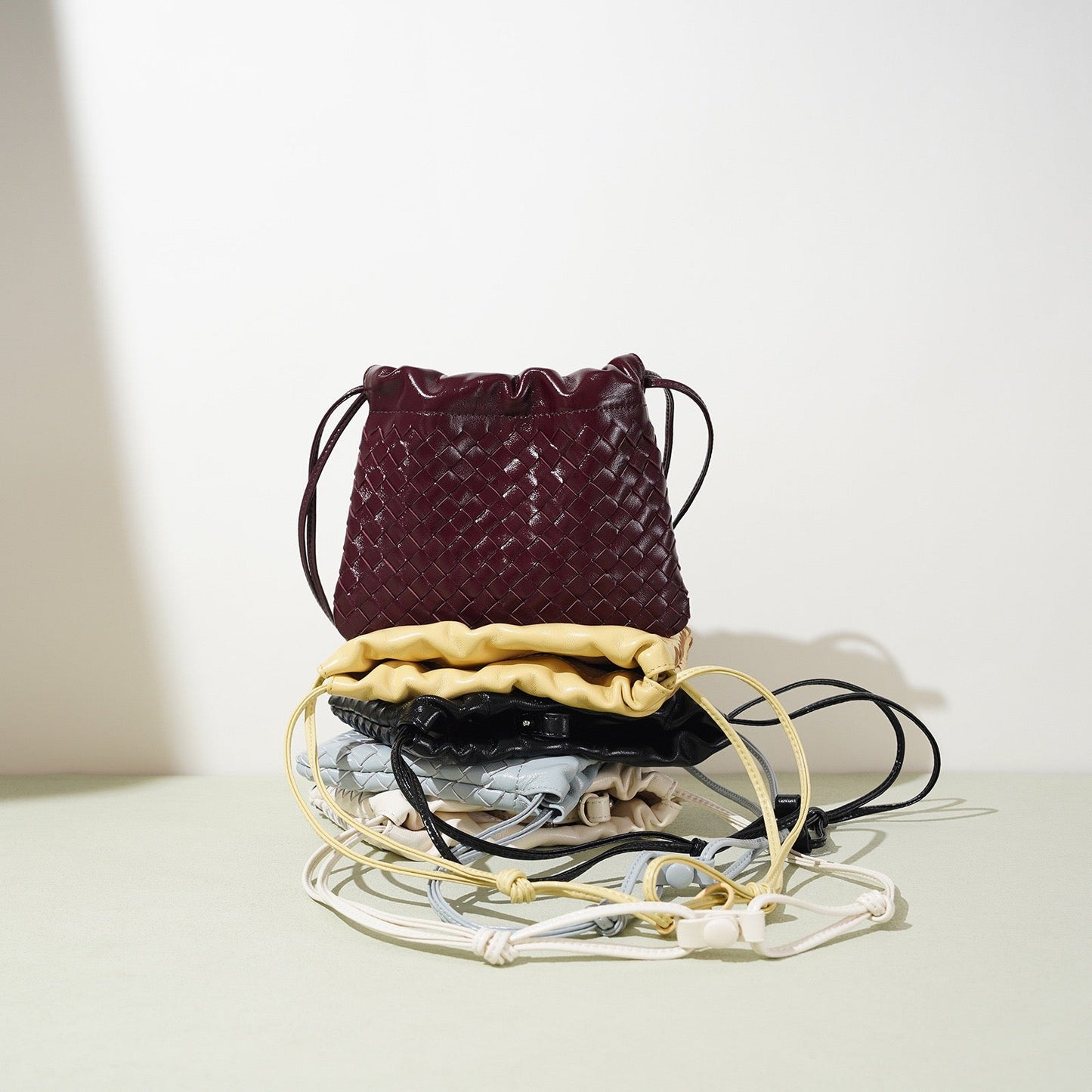 Women's Genuine Sheepskin Woven Cloud Crossbody Bag
