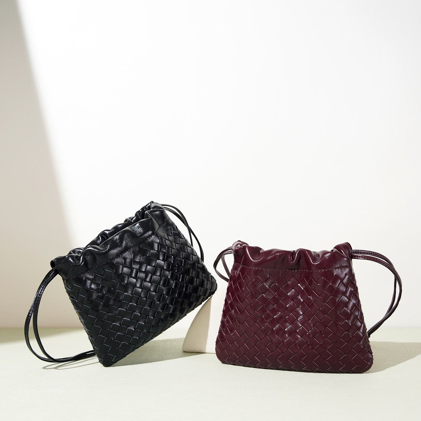 Women's Genuine Sheepskin Woven Cloud Crossbody Bag