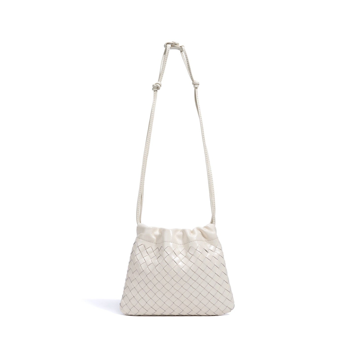 Women's Genuine Sheepskin Woven Cloud Crossbody Bag
