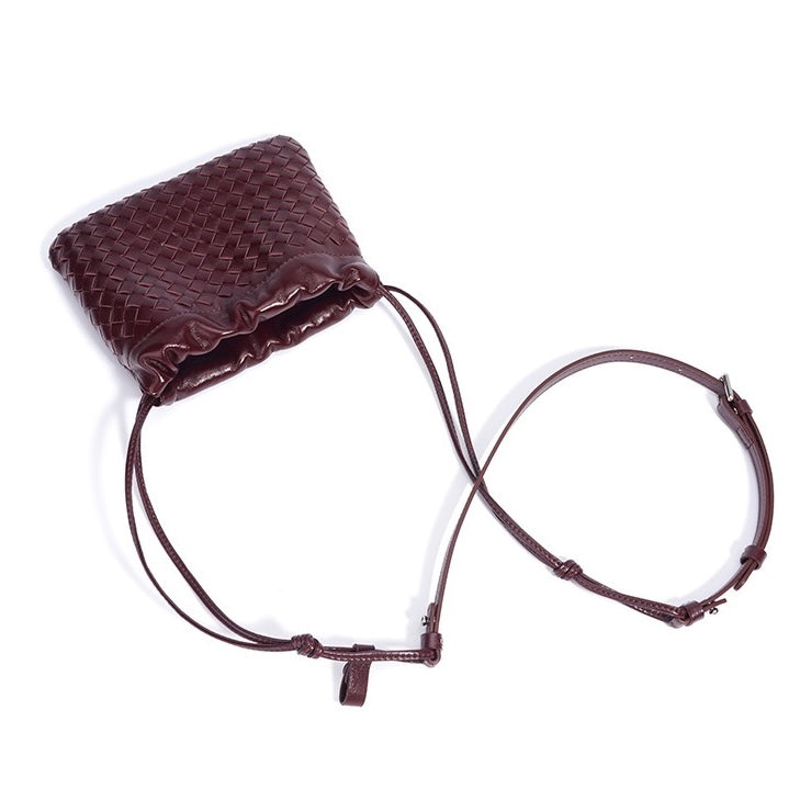 Women's Genuine Sheepskin Woven Cloud Crossbody Bag