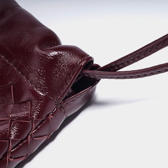 Women's Genuine Sheepskin Woven Cloud Crossbody Bag
