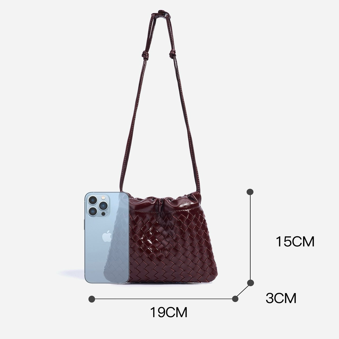 Women's Genuine Sheepskin Woven Cloud Crossbody Bag