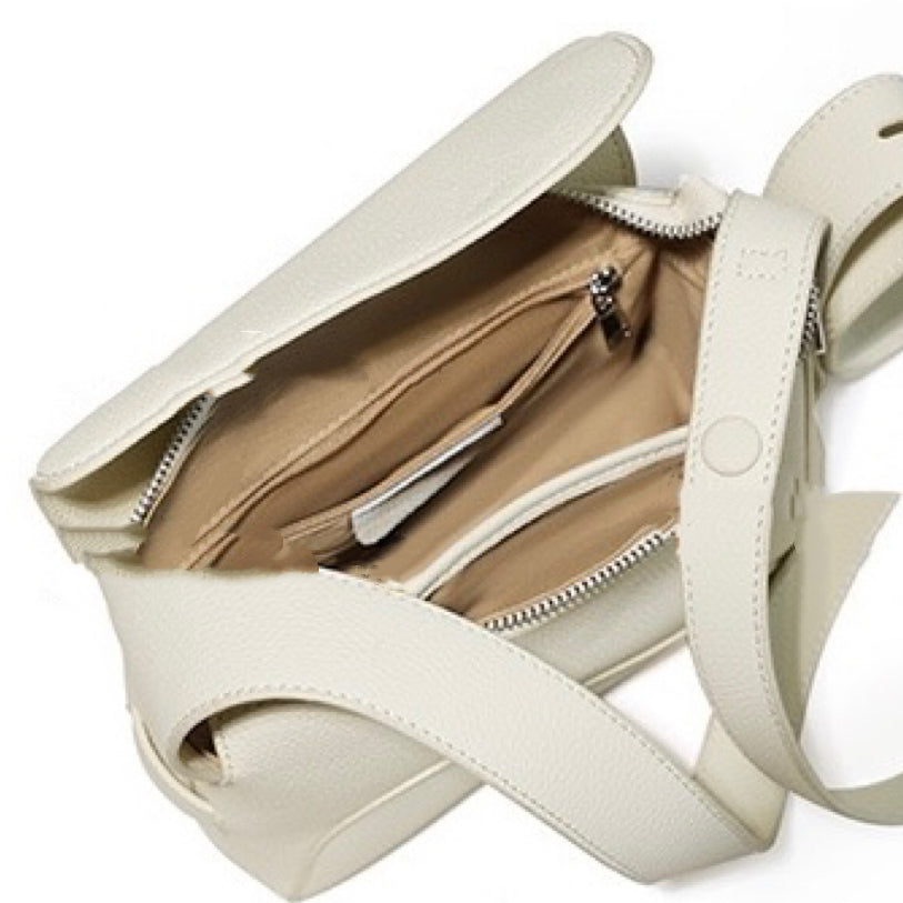 Women's Genuine Leather Asymmetric Boston Crossbody Bag