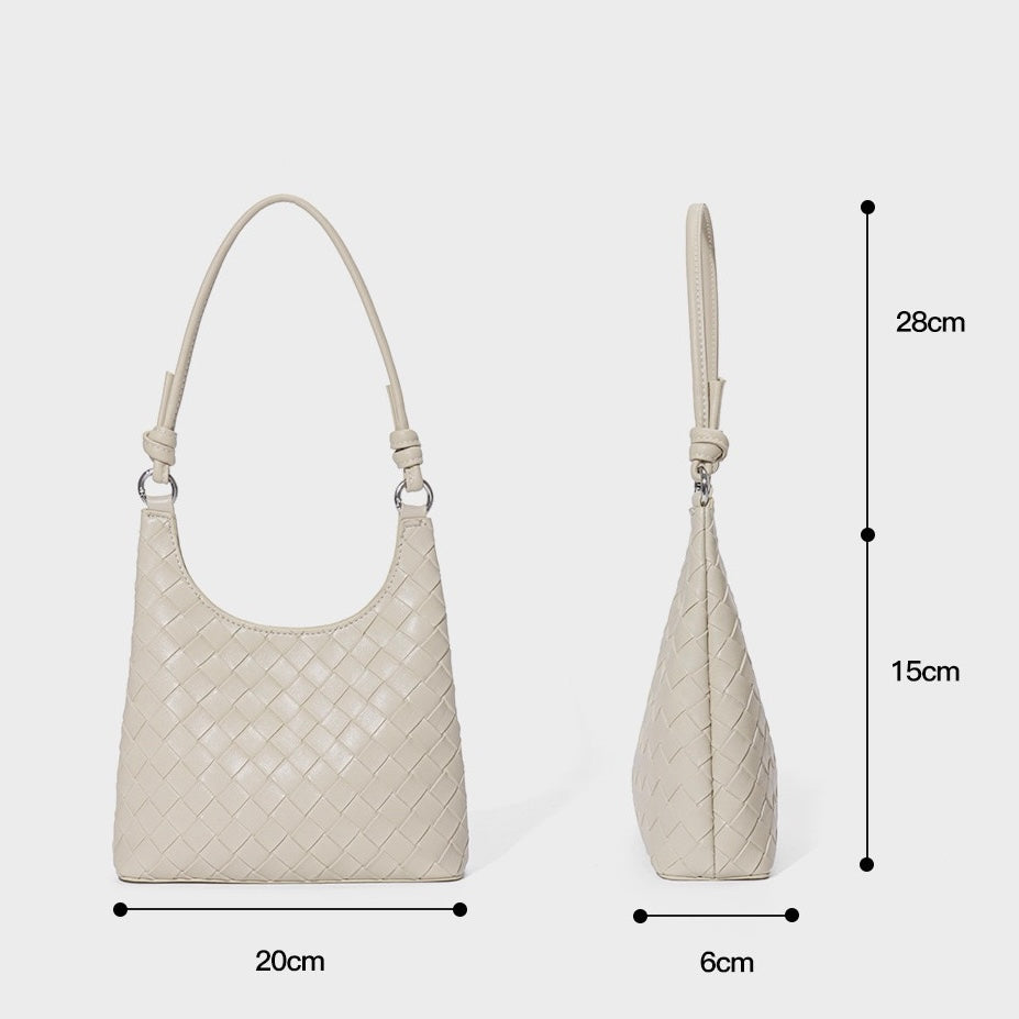 Women's Genuine Leather Woven Underarm Shoulder Bag