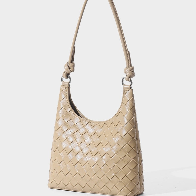 Women's Genuine Leather Woven Underarm Shoulder Bag