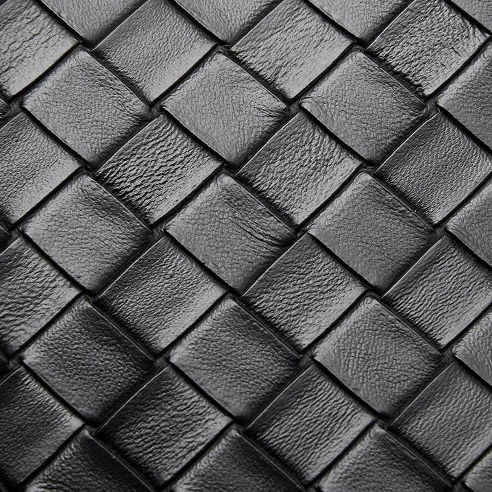 Women's Woven Cowhide Tote with Magnetic Closure