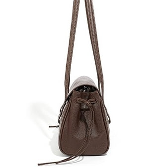 Women's Genuine Leather Vegetable Tanned Baguette Shoulder Bag