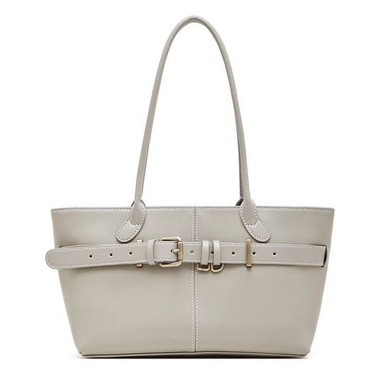 Women's Full-Grain Cowhide Belted Shoulder Tote