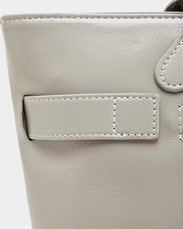 Women's Full-Grain Cowhide Belted Shoulder Tote
