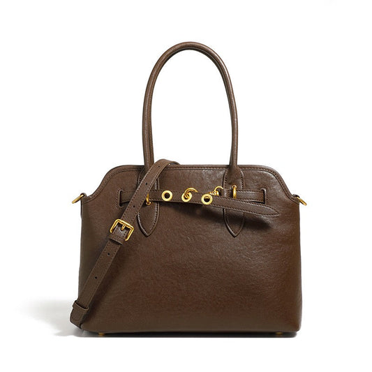Women's Genuine Leather Vintage Shell Shape Tote Bag