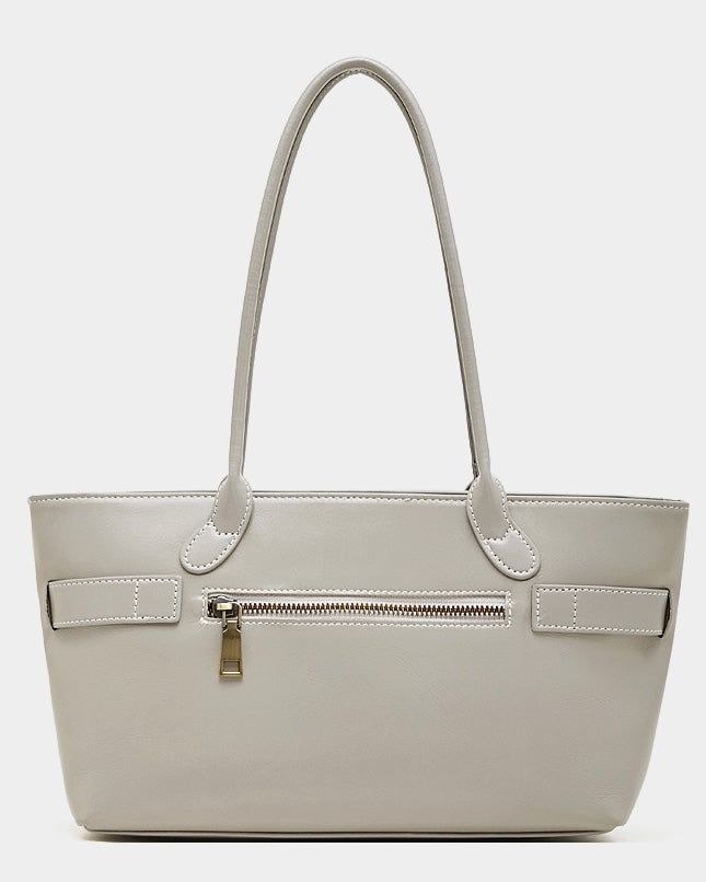 Women's Full-Grain Cowhide Belted Shoulder Tote