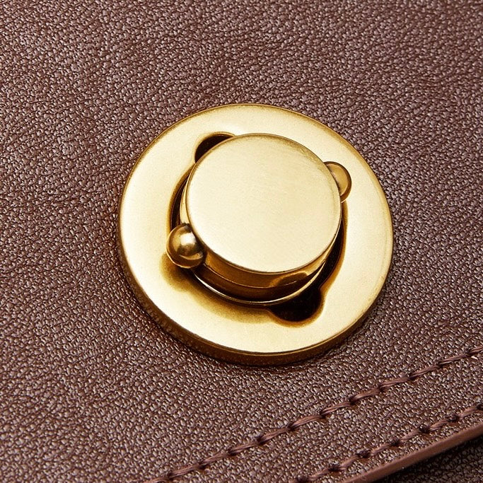 Women's Full-Grain Cowhide Buckle Crossbody Shoulder Bag