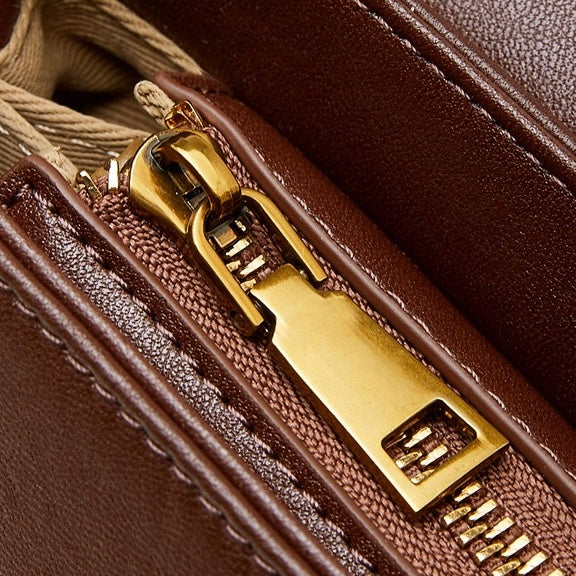 Women's Full-Grain Cowhide Buckle Crossbody Shoulder Bag