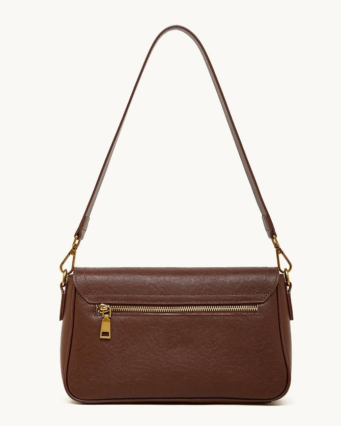 Women's Full-Grain Cowhide Buckle Crossbody Shoulder Bag