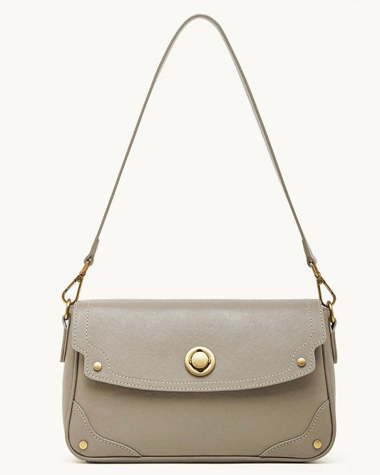 Women's Full-Grain Cowhide Buckle Crossbody Shoulder Bag