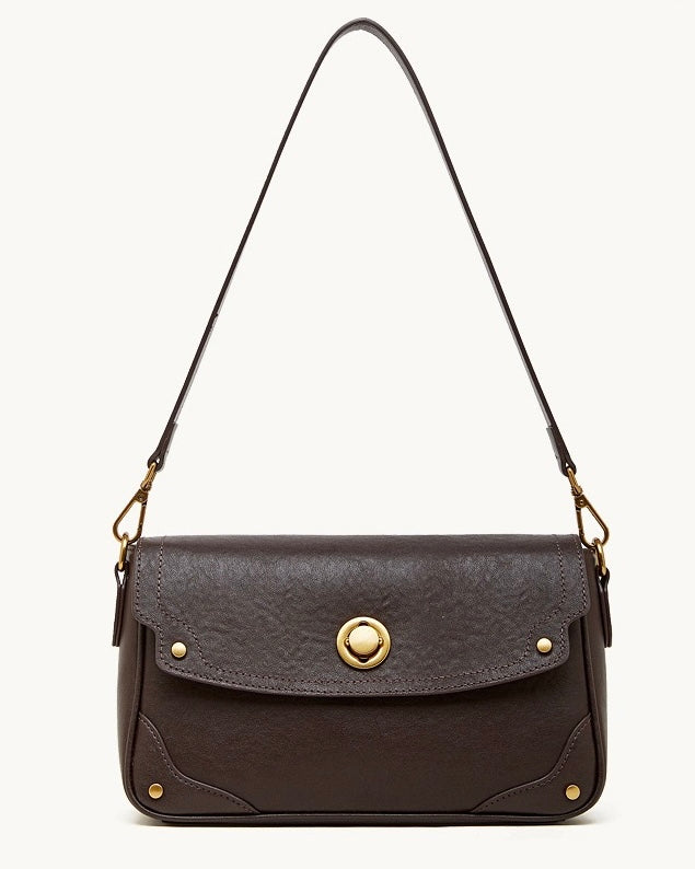 Women's Full-Grain Cowhide Buckle Crossbody Shoulder Bag