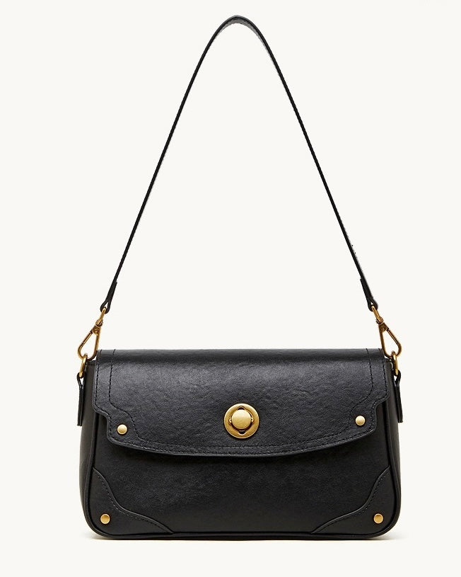 Women's Full-Grain Cowhide Buckle Crossbody Shoulder Bag
