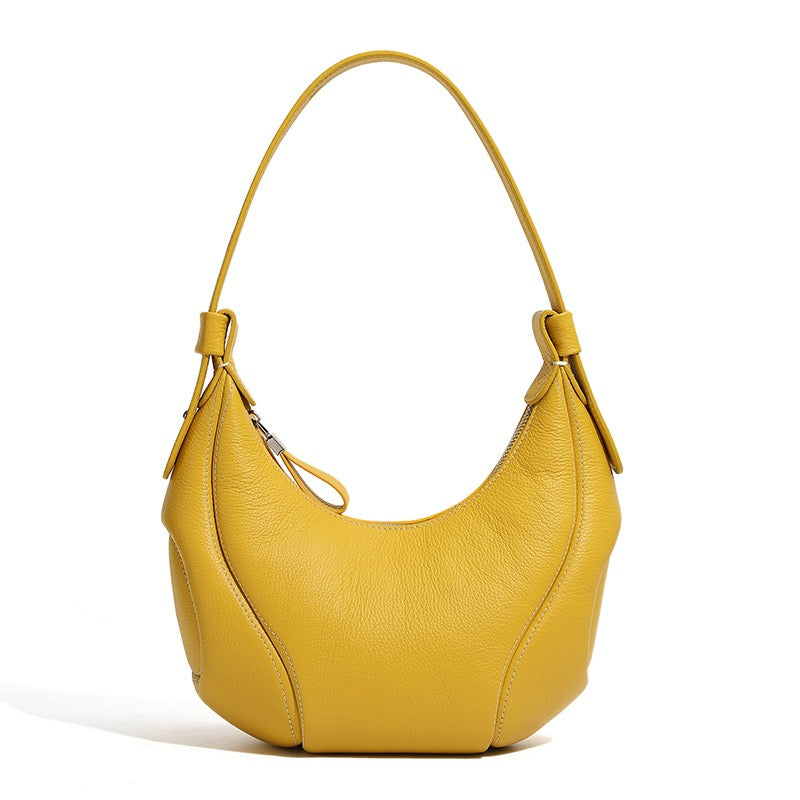 Women's Genuine Leather Crescent Shoulder Crossbody Bag