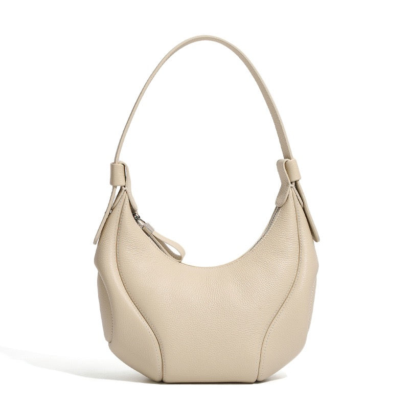 Women's Genuine Leather Crescent Shoulder Crossbody Bag