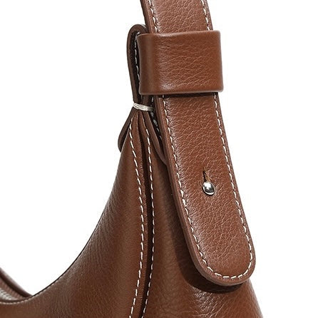 Women's Genuine Leather Crescent Shoulder Crossbody Bag