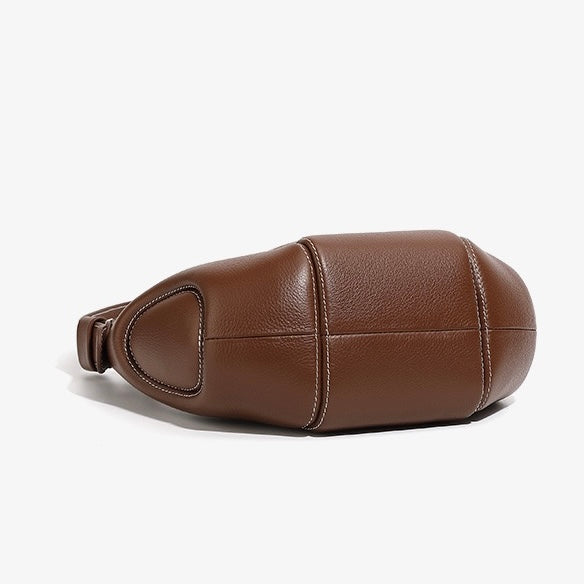Women's Genuine Leather Crescent Shoulder Crossbody Bag