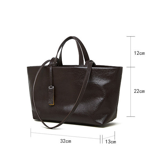 Women's Genuine Leather Vintage Soft Large Capacity Crossbody Tote Bag