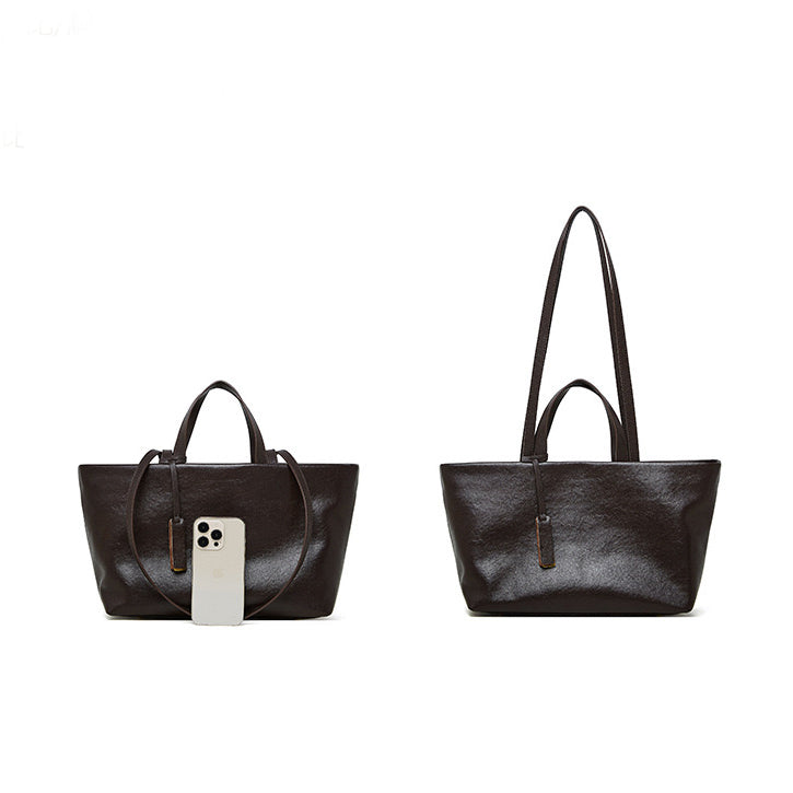 Women's Genuine Leather Vintage Soft Large Capacity Crossbody Tote Bag