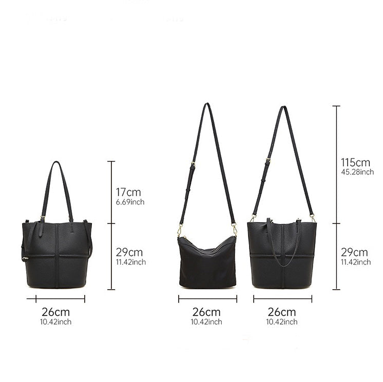 Women's Genuine Leather Commuter Tote Bag with Inner Pouch