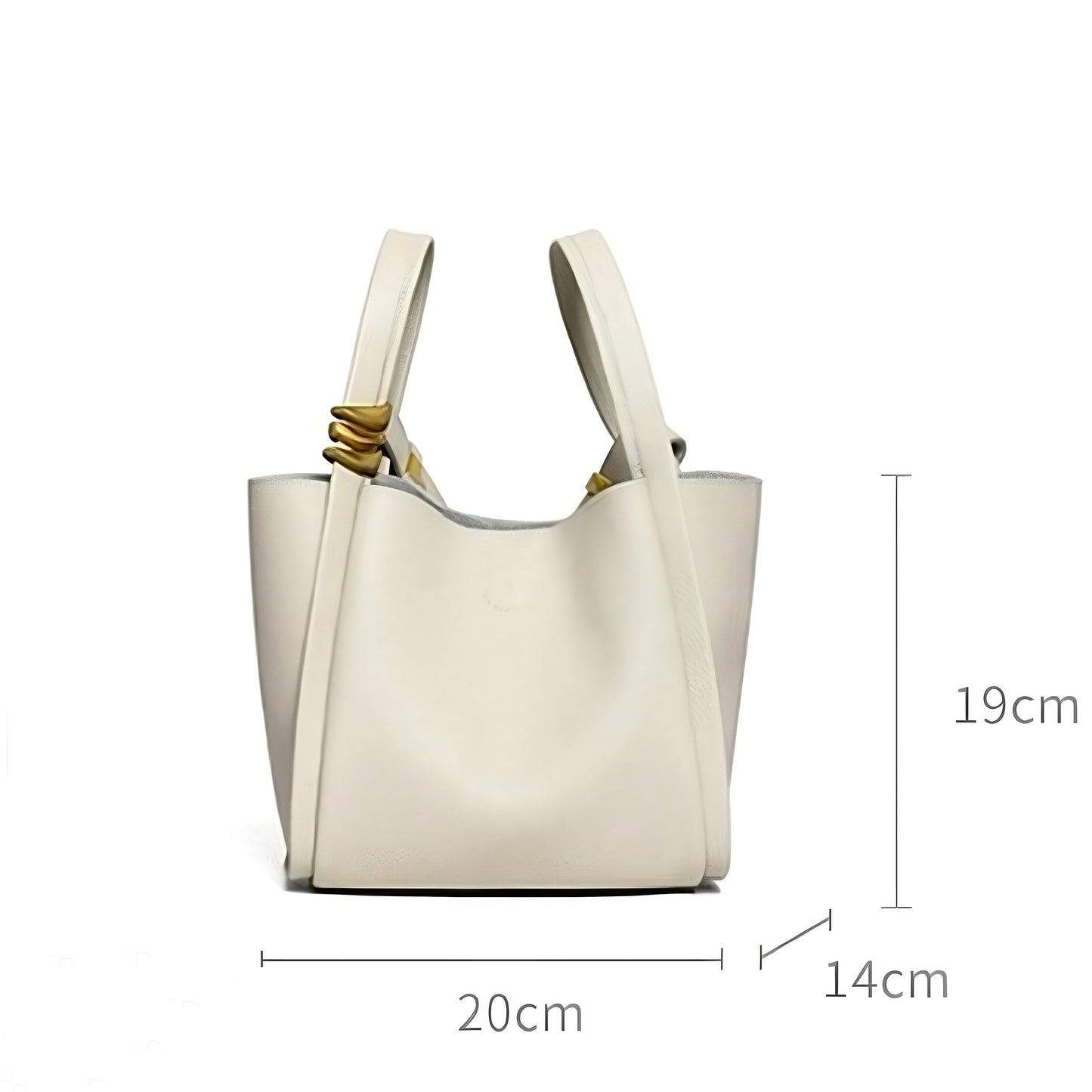 Women's Genuine Leather Mini Crossbody Bucket Bag with Inner Pouch