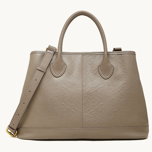 Women's Full-Grain Cowhide Structured Work Satchel