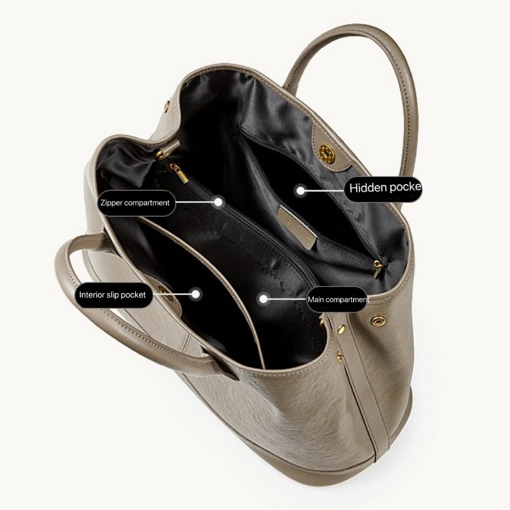 Women's Full-Grain Cowhide Structured Work Satchel