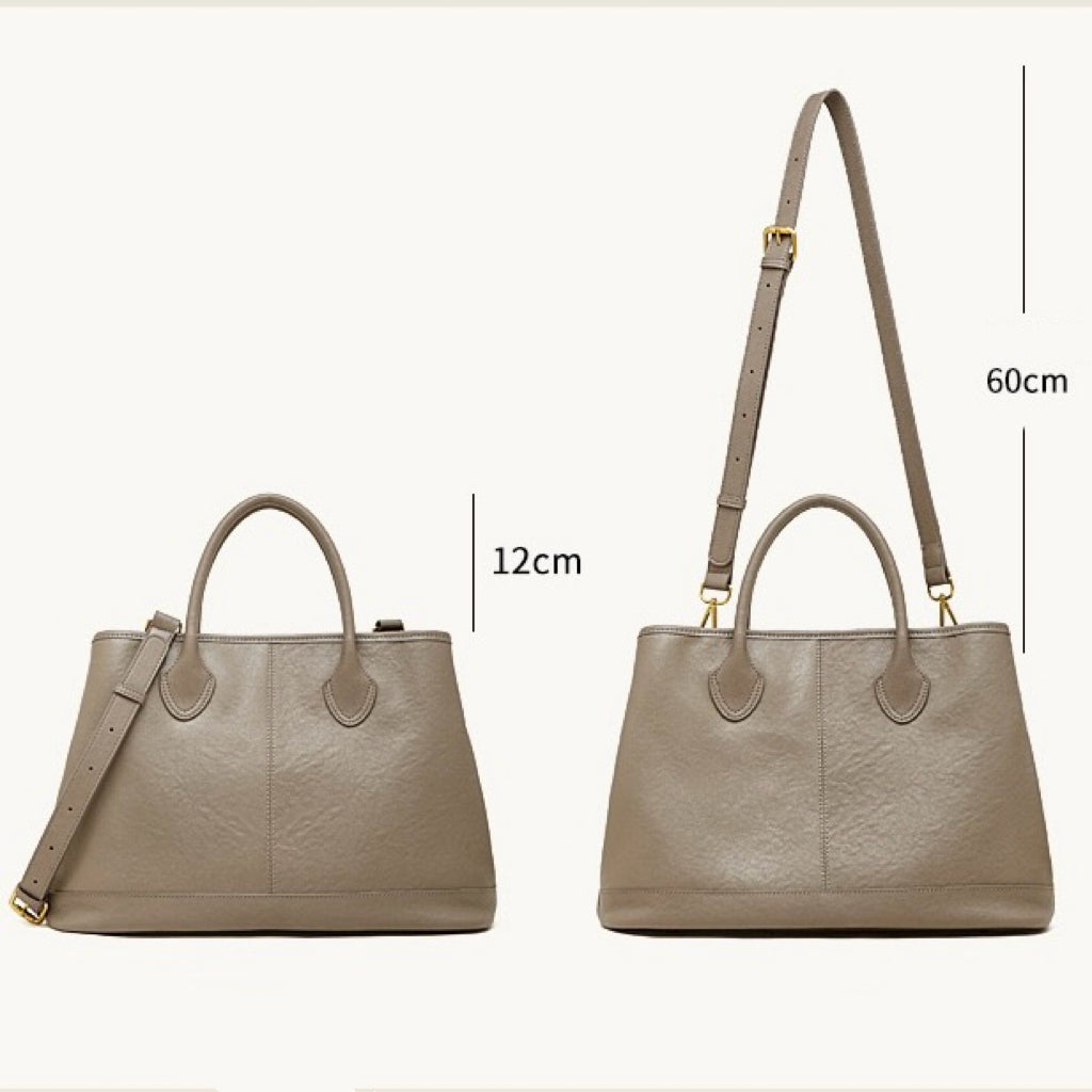 Women's Full-Grain Cowhide Structured Work Satchel