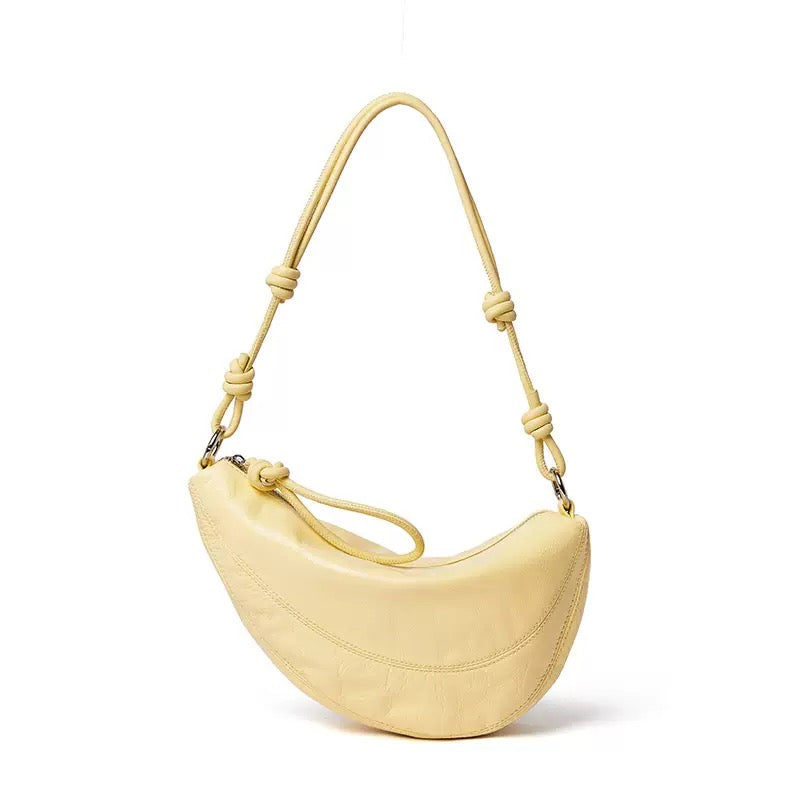 Women's Genuine Leather Dumpling Saddle Shoulder Crossbody Bag