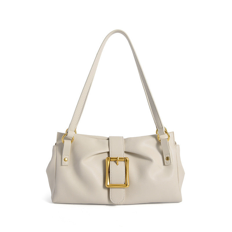 Women's Genuine Leather Baguette Bag with Handheld and Underarm Carry
