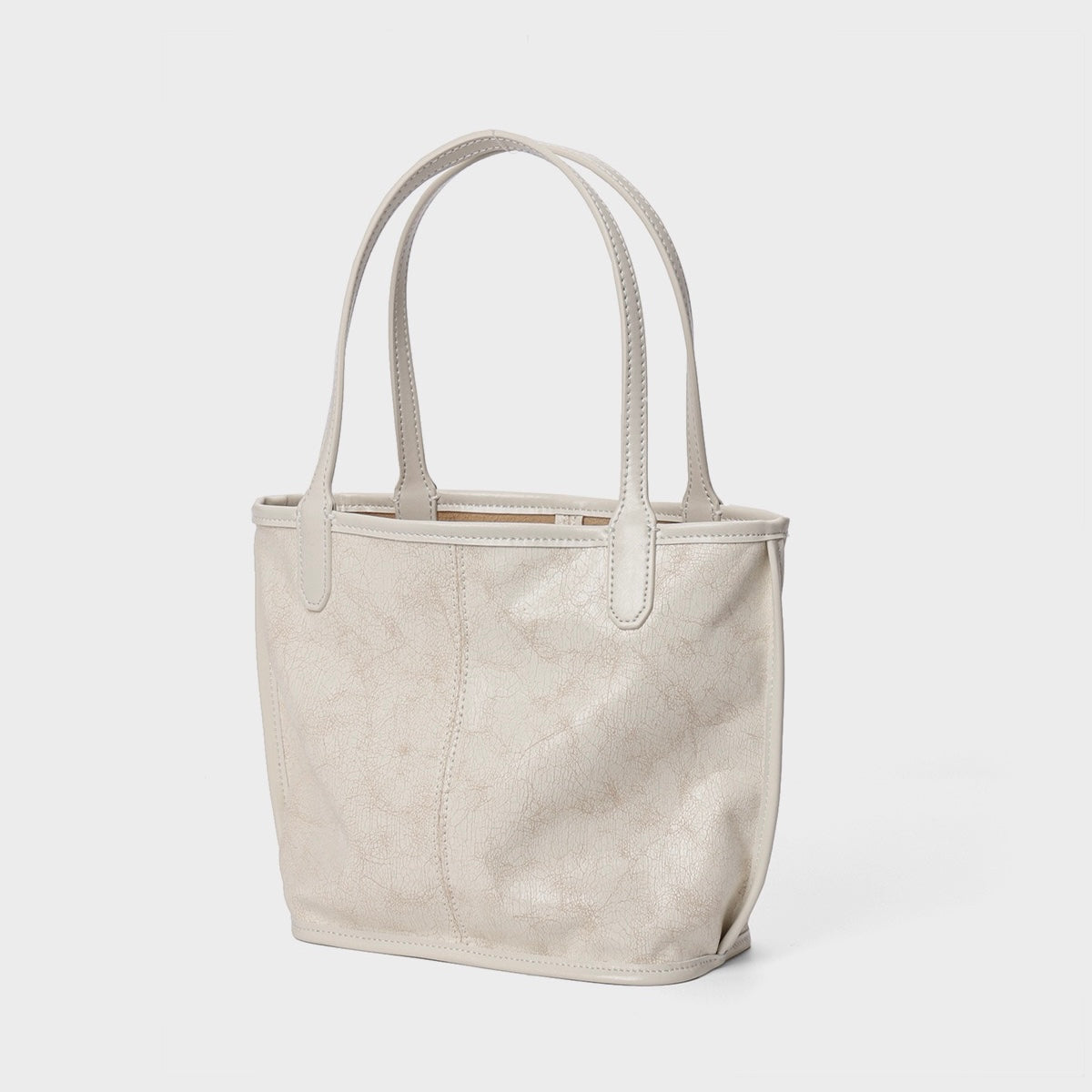 Women's Genuine Leather Vintage Basket Tote Bag with Pouch