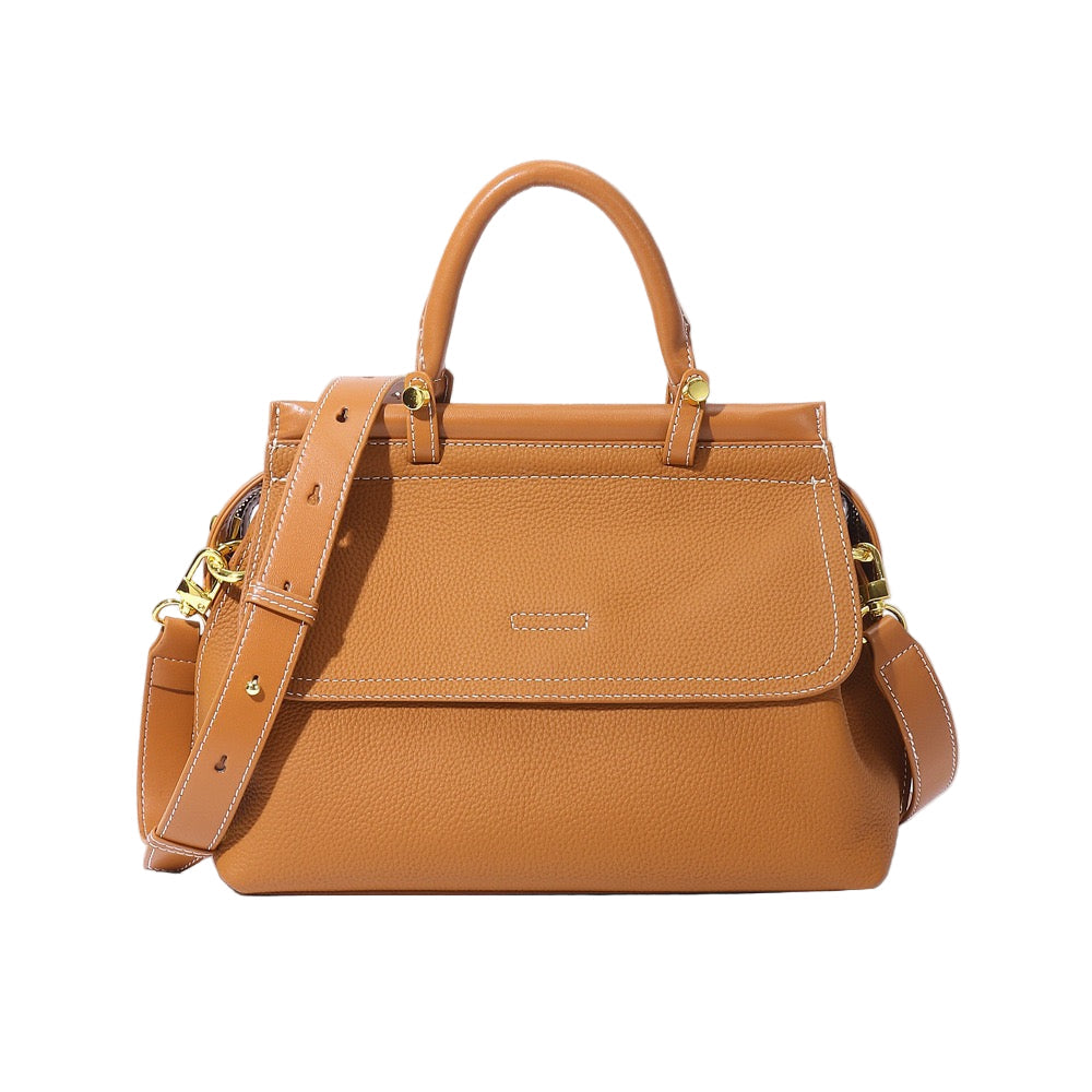Women's Genuine Leather Structured Commuter Handbag