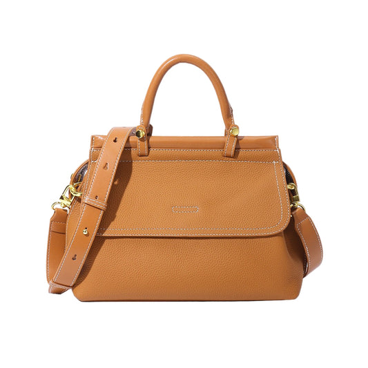Women's Genuine Leather Structured Commuter Handbag