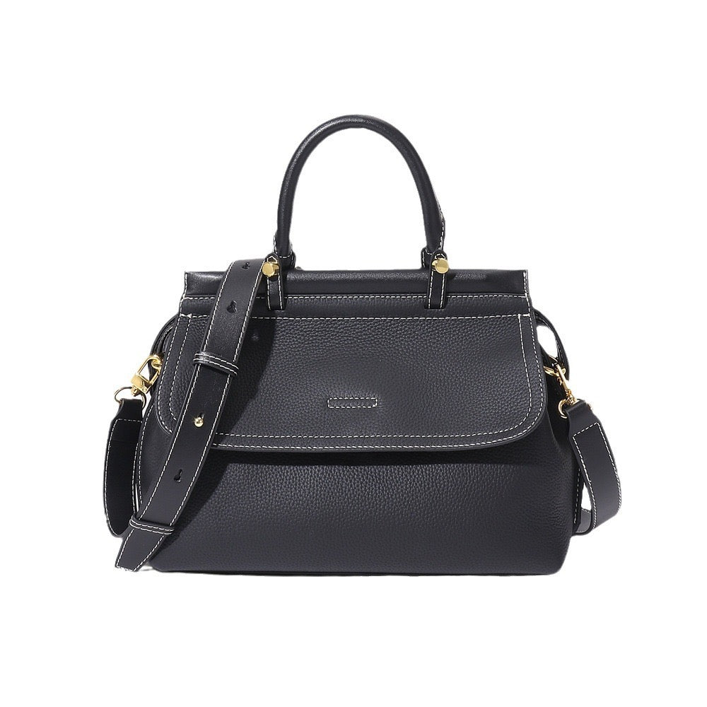 Women's Genuine Leather Structured Commuter Handbag