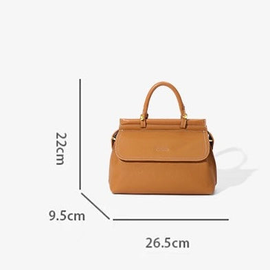 Women's Genuine Leather Structured Commuter Handbag