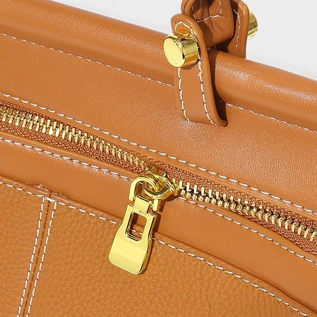 Women's Genuine Leather Structured Commuter Handbag