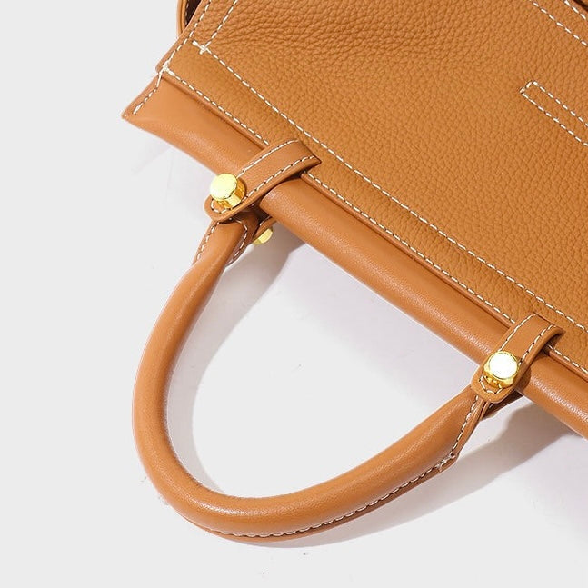 Women's Genuine Leather Structured Commuter Handbag