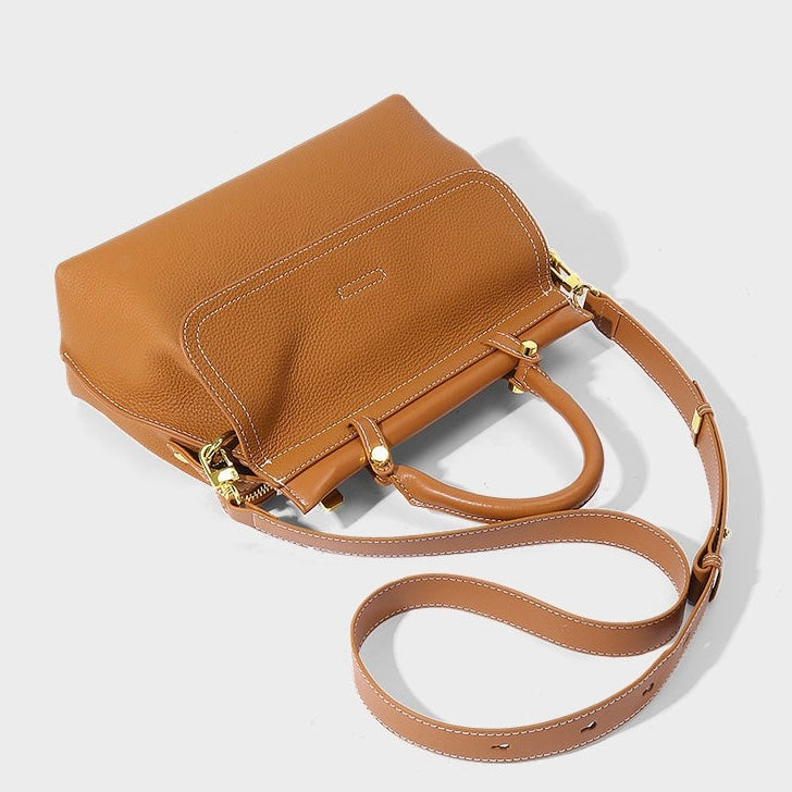 Women's Genuine Leather Structured Commuter Handbag