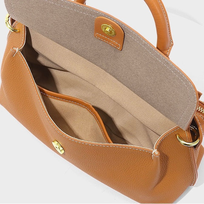 Women's Genuine Leather Structured Commuter Handbag