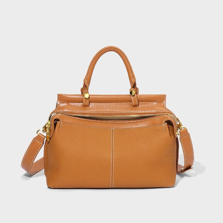 Women's Genuine Leather Structured Commuter Handbag