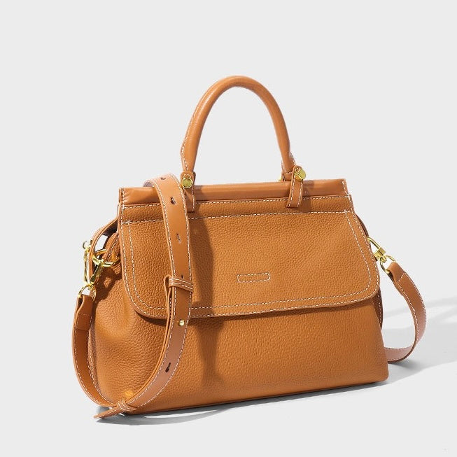 Women's Genuine Leather Structured Commuter Handbag