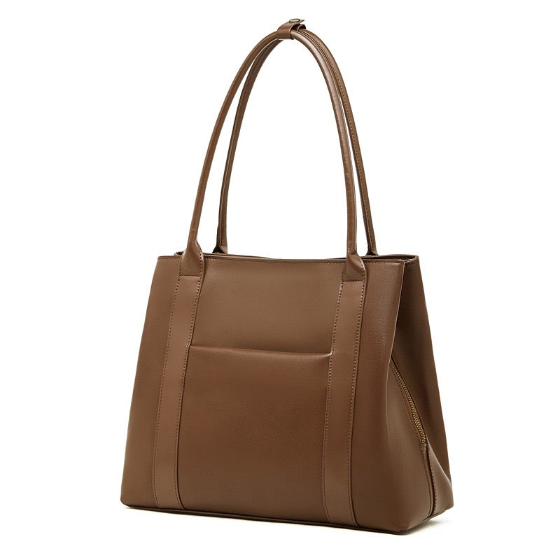 Women's Full-Grain Cowhide Structured Office Tote