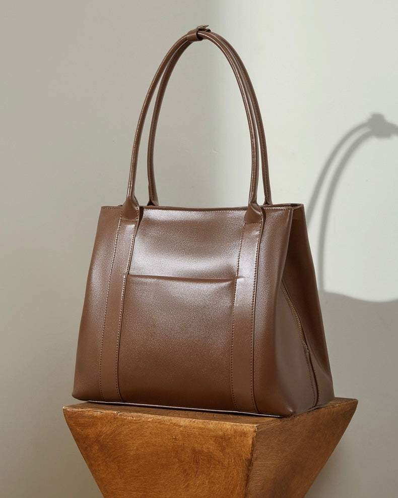 Women's Full-Grain Cowhide Structured Office Tote