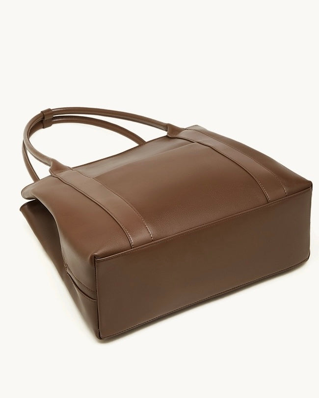 Women's Full-Grain Cowhide Structured Office Tote