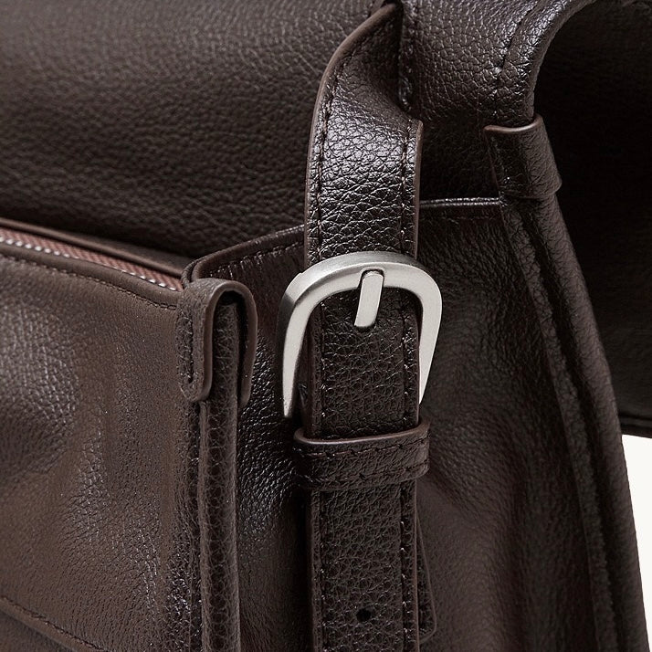 Women's Full-Grain Cowhide Flap Satchel with Dual Carry