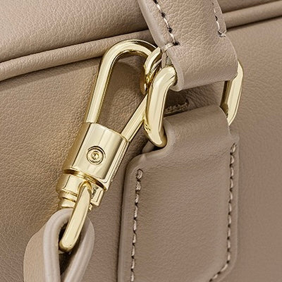 Women's Genuine Leather Boston Bowling Crossbody Handbag with Shoulder Strap